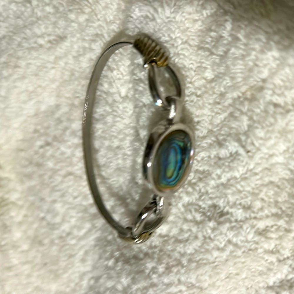 Avon Abalone Shell Bracelet, Ring & Pierced Earri… - image 6